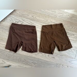 Set of 2 Brown Workout Shorts Bundle Size Large L